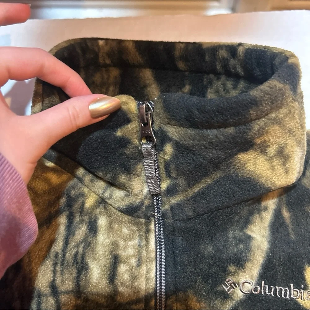 Columbia‎ Boys' Zing III Printed Fleece Jacket Timberwolf camouflage Sz 8